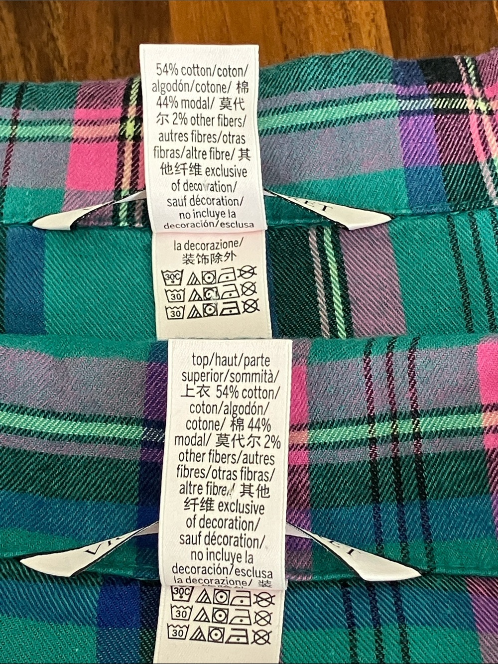 Victoria's Secret Pajama Sleep Shirt Bundle 2 Cotton Modal Plaid Women's Size M - Picture 11 of 15